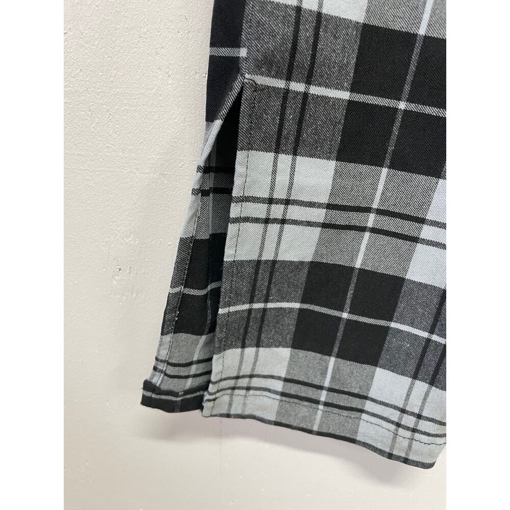 Princess Polly Euros Pants Black & Gray Plaid Size 4 Straight Leg - Picture 4 of 10